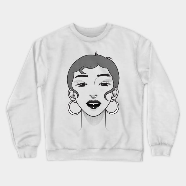 Pierced & Hooped Crewneck Sweatshirt by sammiesque